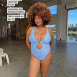 Amy, One Piece Swimsuit - Sky