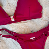 Mae Clip Front Bikini Top - Cherry