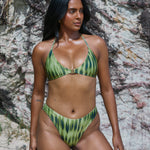 Isa Bikini Bottoms - Aurora green bikini bottoms with moderate to full coverage, mid-high waist for a flattering silhouette.