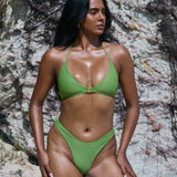 Sarah Clip Front Bikini Top - Matcha