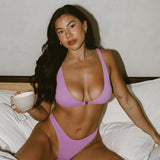 Mae Clip Front Bikini Top - Blush